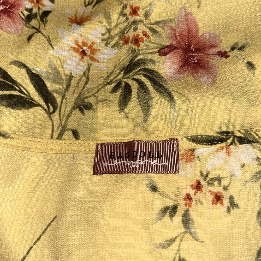 🍪 Ragdoll Yellow Floral Kimono 1X - Picture 3 of 5